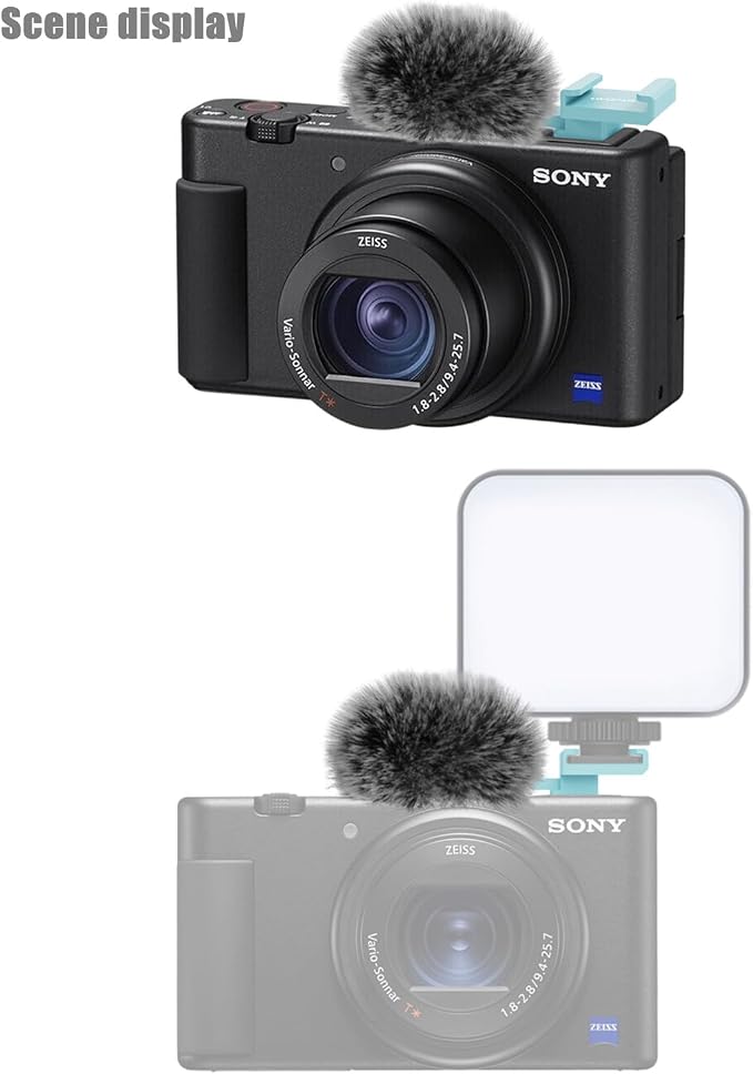 (2 Pack) Cold Shoe Adapter for Sony ZV-1,ZV-1 II,ZV-1F,ZV-E10,ZV-E1M2/ZV-E1 | Can be equipped with a mic and a fill light,for vlogging;fur reduces wind noise,Weighs as little as 6g,Non-slip,plug and play - Image 6