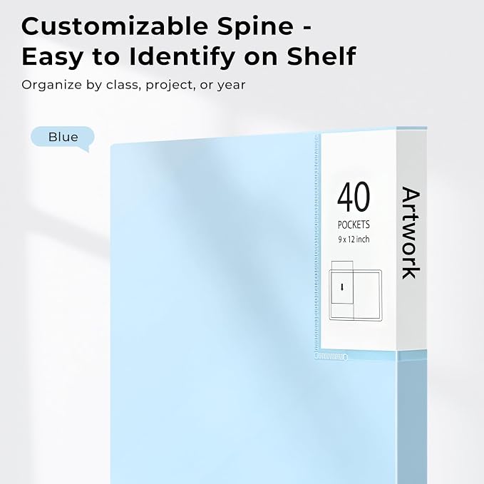 XRUNMIX Art Portfolio 8.5X 11 Inch, 40 Pockets (80 Pages Capacity) Letter Size Display Book with Clear Sheet Protectors, Presentation Folder for Artwork/Documents/Photos - Image 6