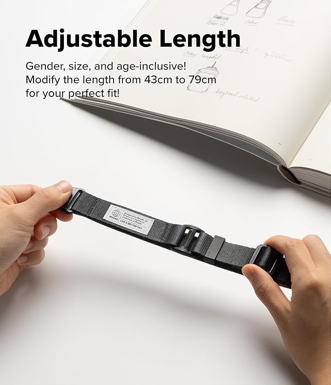 Ringke Phone Lanyard [Lanyard Strap Graphite] for Camera | Travel Essentials, One-Touch Buckle, Premium Material Phone & Camera Accessories, Adjustable Sturdy Universal Neck Strap - Image 4