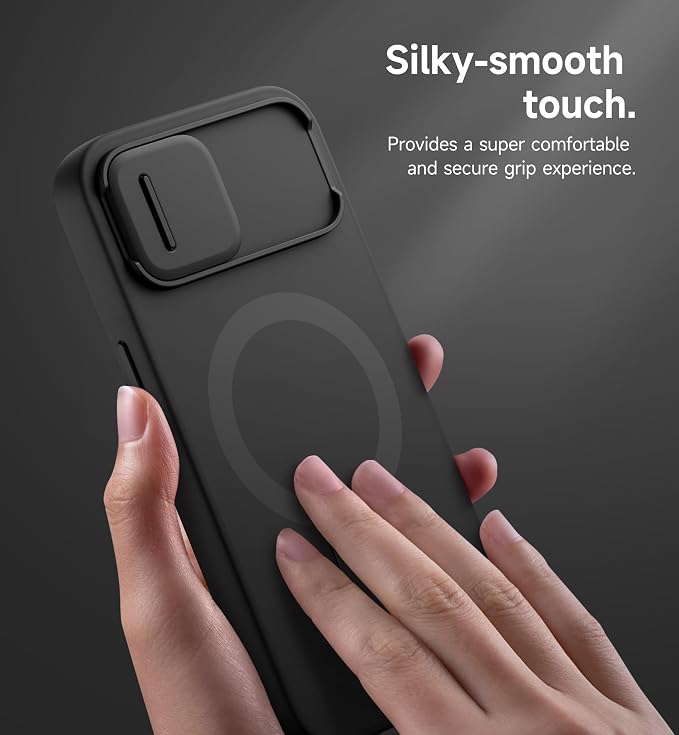 SURITCH for iPhone 17e/16e Case with Magnetic Camera Slide Cover and Adjustable Kickstand, Compatible with MagSafe, Shockproof Bumper Case Slim Protective Cover 6.1 Inch,Black - Image 8