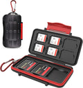 Kiorafoto 9 Slot Memory Card Case for 6 SD & 3 CF,IPX5 Water-Resistant | Anti-Shock,Memory Card Holder for 6 SD SDHC SDXC & 3 CF Compact Flash Cards,Hard Shell with Rubber Interior & Carabiner by Kiorafoto