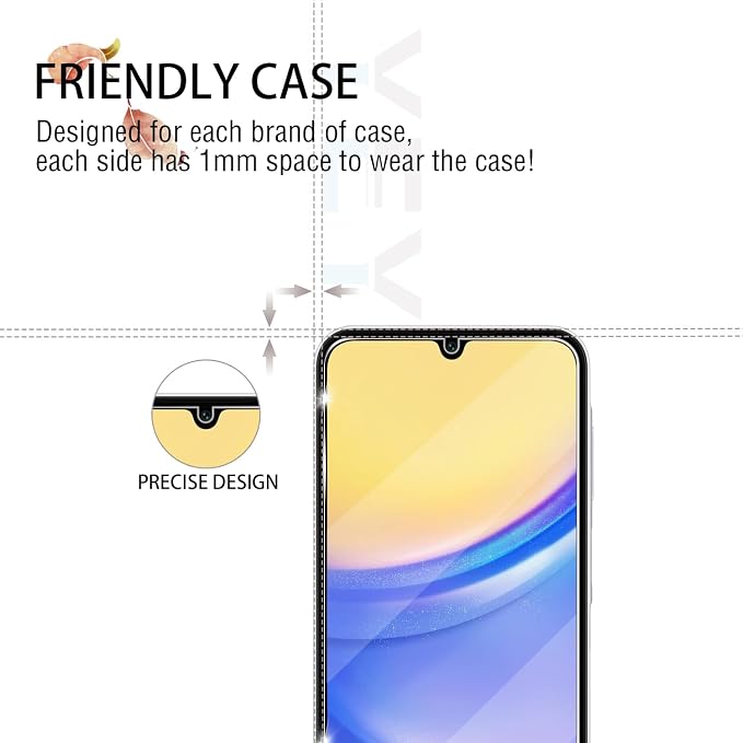 Galaxy A15 HD Clear Tempered Glass Screen Protector + Camera Lens Protectors, [2+2 Pack] [3D Glass] [Anti-Glare] [Bubble-Free] Screen Protector Glass For Samsung Galaxy A15 5G/4G - Image 4
