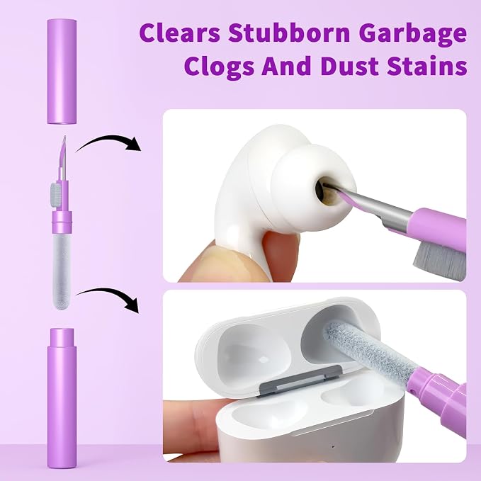 Cleaner Kit for Airpod, Phone Earbud Cleaning Putty, fit for iPhone Speaker | Cleaning Kit fit for iphone port Earbud Phone Ear Wax Dirt, Cleaning with Putty, Cleaning Pen, Cleaning Cloth & Brushes - Image 3