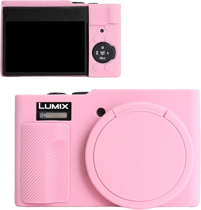 MUZIRI KINOKOO Silicone Case Compatible for Panasonic Lumix DC-ZS99 Digital Camera - Soft Rubber DC-ZS99 Protective Cover with Removable Lens Cover - Anti-Slip & Anti-Scratch-Pink by MUZIRIKINOKOO