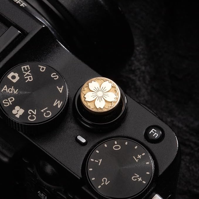 Cherry Blossom Shutter Button for Fujifilm XT5 XT30 X100VI for Leica | Brass alloy shutter Botton pattern scratch-resistant For Fuji XT5 XT4 XT3 XT30 XT30II XT30III XT20 X100V For Nikon For Leica - Image 2