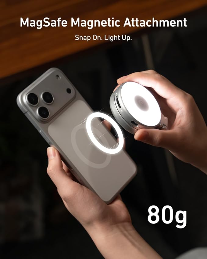 TELESIN 4-in-1 RGB Selfie Light with Mirror for Phone | 4 in 1 Magnetic RGB Light with Makeup Mirror and Phone Stand, Rechargeable Clip-On Light for TikTok, Vlog, Selfie, Makeup - Image 5