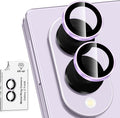 for Samsung Galaxy Z Fold 8 Camera Lens Protector, Individual Metal Ring Tempered Glass Lens Cover, [Strong Adsorption] Scratch Resistant Ultra-Thin HD Clear Lens Cover, 1 Set-Purple Ring by Btscase