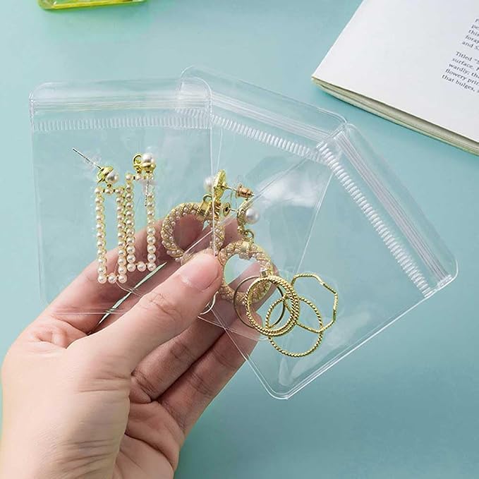 1 Pc Transparent Jewelry Storage Book 84 Pockets Jewelry Album Portable Travel Jewelry Organizer with 60 Pcs Small Clear Plastic Bags for Rings, Necklaces, Bracelets, Studs, Earrings, Brooches - Image 4