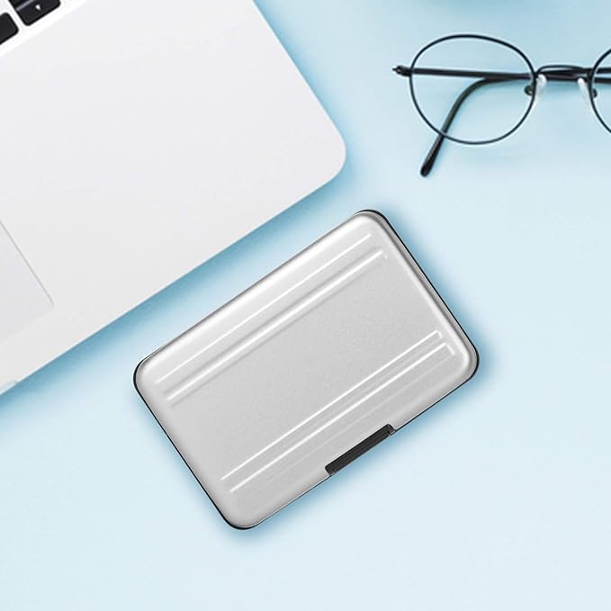 Aluminum Shock Resistant Carrying Box Memory Card Storage Case Holder 8 Slots for SD SDHC MMC Micro SD TF Cards Silver - Image 5