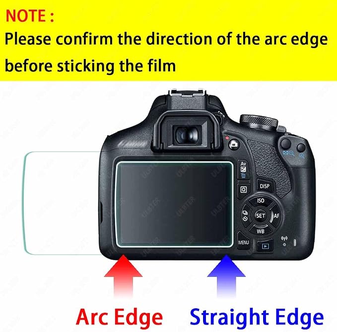 ULBTER Screen Protector for Canon EOS Rebel T7 T6 T5 2000D Camera [3+2Pack] | 3 PCS Tempered Glass Flim & 2 Hot Shoe Cover 0.3mm 9H Hardness Anti-Scrach Anti-Fingerprint Anti-Bubble - Image 2