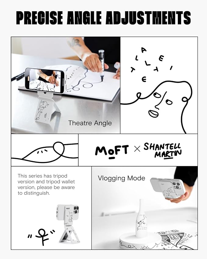 MOFT Phone Tripod Stand x Tombogo, Selfie Stick for iPhone, Mulit-Angle | Pocket Size | Strong Magnets l MOVAS Leather | Magsafe Compatible | Easy to Charge | Stylish |For Content Creators - Image 4