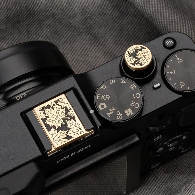 Leaf Camera hot Shoe Cover and Camera Shutter Button for Nikon zf for Fujifilm X-T5 X-T4 X-T3 X-T30 II X-T20 X100VI X100V X100 X-PRO3 X-PRO2 X-S20 X-S10 (Brass Leaf Set) - Image 7