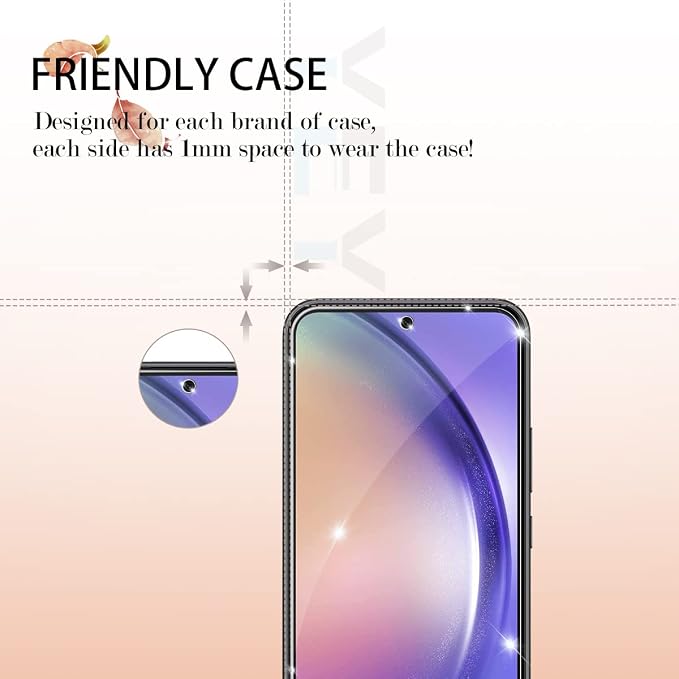 Galaxy A54 5G Screen Protector, [2 Pack] HD-Clear Tempered Glass Screen Protector [3D Touch][Bubble-Free][Anti-Scratch][Case-Friendly] Screen Protector Glass For Samsung Galaxy A54 - Image 5