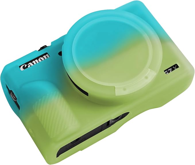 Easy Hood Camera Case Cover for Canon Powershot G7X Mark III (Green Blue) | With Removable Lens Cover,Soft Silicone Protective Case,Anti-Scratch,Slim Fit,Enhanced Grip,Lightweight Camera Accessories by EasyHood