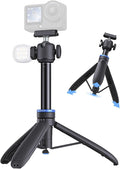 TELESIN 0.1s Auto Open Mini Selfie Stick Tripod for DJI Action Camera | 65cm/25.5in Magnetic Quick Release Tripod for DJI Osmo Action 6 / Nano / 360, Xtra 360 / Atto, Cold Shoe Mount,360° Ball Head by telesin