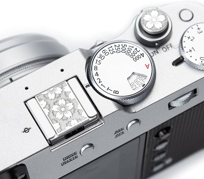 Floral Pattern Hot Shoe Cover Shutter Button for Fuji X100VI XT30III | Aluminum alloy cherry blossom pattern dust-proof hot shoe cover shutter Botton For Fuji XT5 XT4 XT3 XT30III X100VI X-E4 X-E3 - Image 4