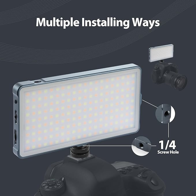 ENEGON 4000mAh Rechargeable Mountable Bicolor LED Video Light with Mini Panel for Professional DSLR Cameras | Photo Video Lighting Long Battery Life | Fits for iPhone Sony Canon Nikon Fuji Panasonic - Image 3