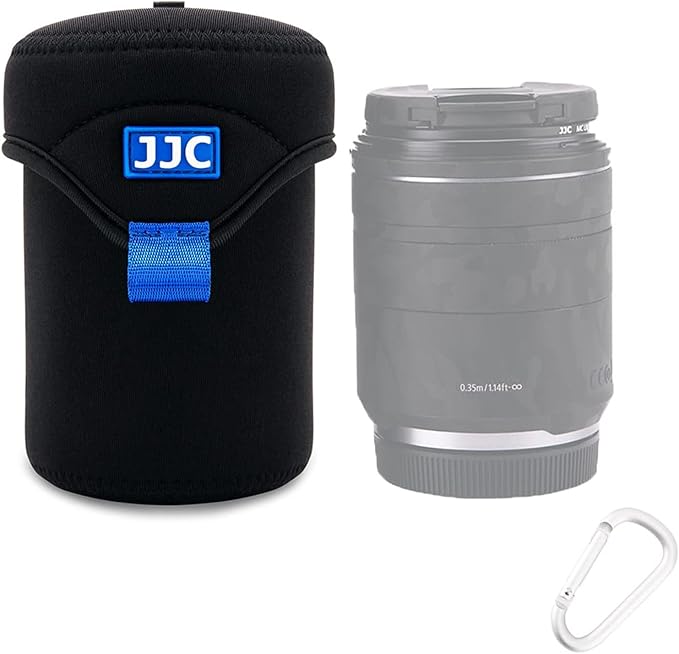 JJC Small Neoprene Camera Lens Pouch Case, Fits Lens up to 3.1 x 4.6inches | Water-Resistnat, Fold Over Closure, Compatible with Canon RF 85mm f/2, Nikon Nikkor Z 85mm f/1.8, Sigma 16mm f/1.4 - Image 9