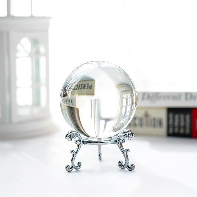 Clear Crystal Ball 2.3in Real Glass Ball with Stand for Home Decor Gift | High Clarity K9 Crystal Smooth Polished Surface Ideal For Home Decor Feng Shui Display Gift And Collection - Image 7
