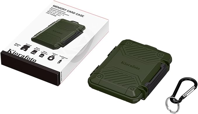 IP67 Waterproof Memory Card Case, Slim Anti-Shock SD TF Card Holder Carrying Case Organizer for 8 SD/SDHC/SDXC Cards, 12 MicroSD/MicroSDHC/MicroSDXC/TF/MSD Cards, 2 Nano SIM Storage - Green - Image 9