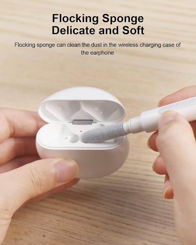 Hagibis Cleaning Pen for Airpods Pro 1 2 3 Multi-Function Cleaner Kits Soft Brush for Bluetooth Earphones Case Cleaning Tools for iPhone 16 15 Pro Max LEGO Camera Lens (White) - Image 3