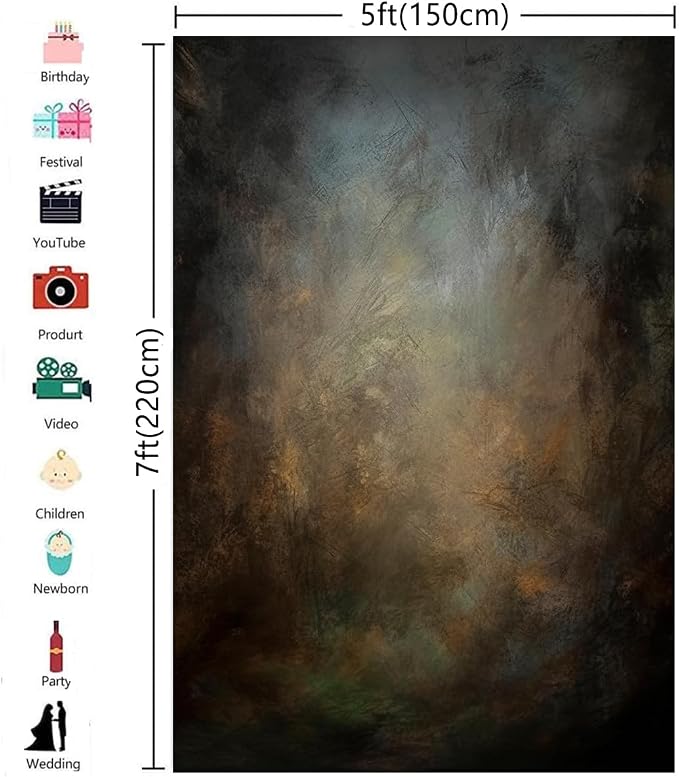 5x7ft Old Master Mottled Portrait Photography Backdrops Abstract Rust Spots Backdrop Background for Photoshoot - Image 5