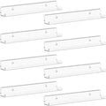 Lifewit Narrow Acrylic Floating Shelves for Vinyl Record 12", Clear 8 Pack | Wall Shelf for Nail Polish, Book, Picture, Makeup, Album Covers Display Organizer for Bedroom, Living Room, Bathroom Decor by Lifewit