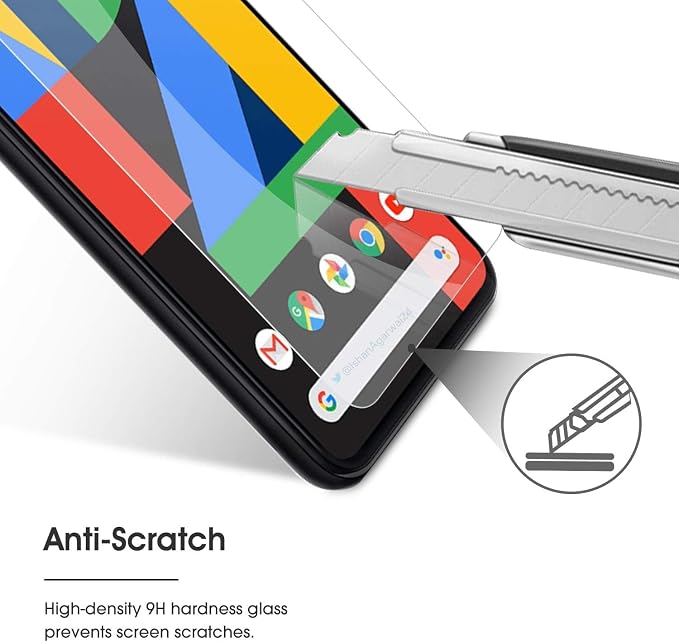 OMOTON [4 Pack] Screen Protector Compatible with Google Pixel 4XL, Tempered Glass Screen Protector for Google Pixel 4 XL 2019 Released, Scratch Resistant/Case Friendly - Image 4