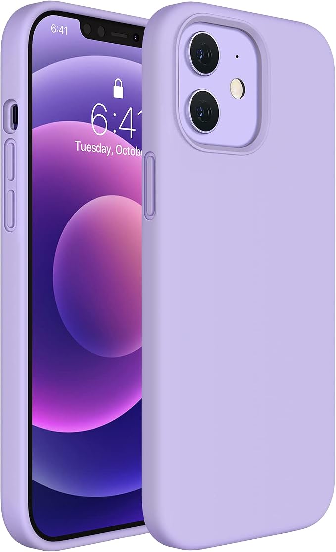 Miracase Silicone for iPhone 12 Case and iPhone 12 Pro Case, Violet | Liquid Silicone Gel Rubber Shockproof Drop Protection Phone Case for iPhone 12/12 Pro 6.1 inch by Miracase