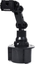 Universal Car Cup Holder Mount for Walkie Talkies & Microphones – Heavy-Duty Hands-Free Holder for Round Knob/Clip-On Radios, Two-Way Radios, and CB Mics by HYSHIKRA