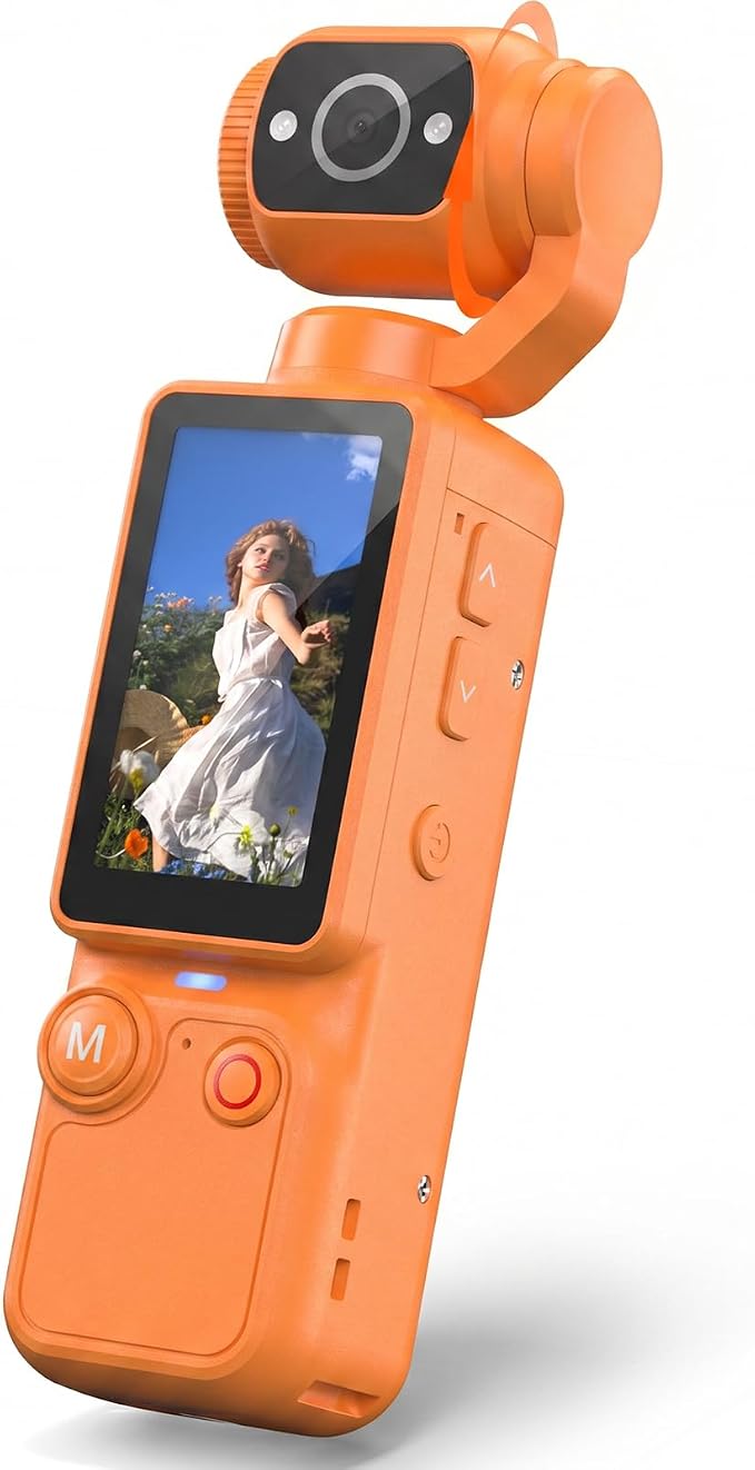 Vlogging Camera, Mini Camcorder, Portable Handheld Video Camera | Mini camcorder with 180° rotating lens, 7-hour battery, 32GB card, one-button recording for travel and daily moments by Unknown