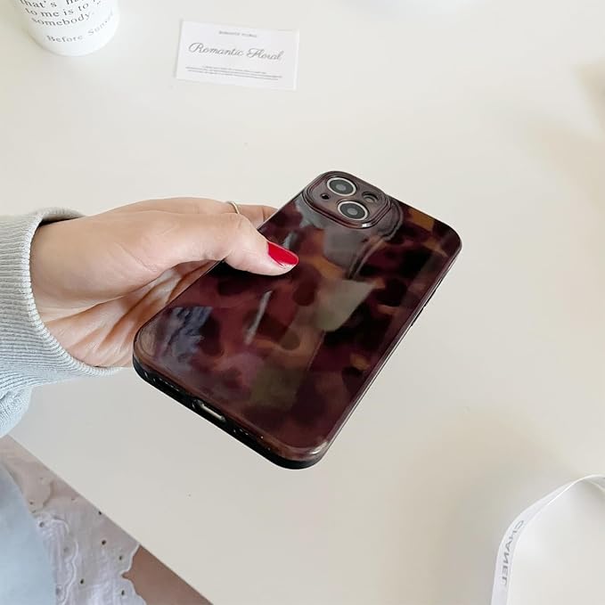 Cute Phone Case for iPhone 11 Case Cheetah Leopard Print | Amber Tortoiseshell Pattern,Full Camera Protective,Slim Shockproof TPU,Aesthetic Girly Glossy Cover for Women Men-Brown - Image 4