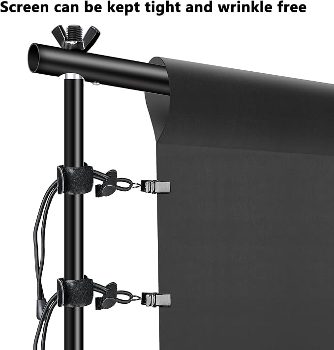 Photography Umbrella Lighting Kit with 85w Led Bulb,Muslin Backdrop (White Black), Backdrop, Clips Clamp,8.5 * 10ft Photo Background Photography Stand System for Photo Video Studio Shooting - Image 5
