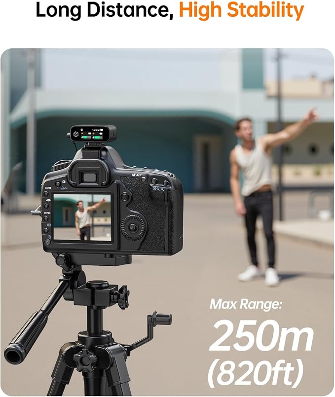 PQRQP S20 Mic (2 TX + 1 RX + Charging Case), Mini Microphone for iPhone/Android/Camera, 48kHz/24-bit High Audio, AI Noise Cancelling, 48h Use, 820ft Range, Wireless Microphones for Vlog, Streaming - Image 6