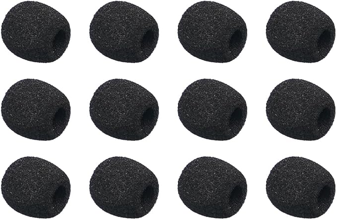 12 PCS Lavalier Microphone Windscreen Foam Cover Lapel Mic Mini Windscreen Cover, Mini Size Foam Windscreen Cover Lapel Microphone Replacement Kit(7mm/0.27" diameter) by Kicada