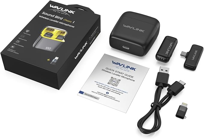 WAVLINK Wireless Lavalier Microphone for iPhone 16/15/14/13/12 Android Vlog, Clip on Lapel Mic System & Lightning & USB-C Inputs & Battery Case for YouTube Facebook Live, Video Recording(1*TX+1*RX) - Image 8
