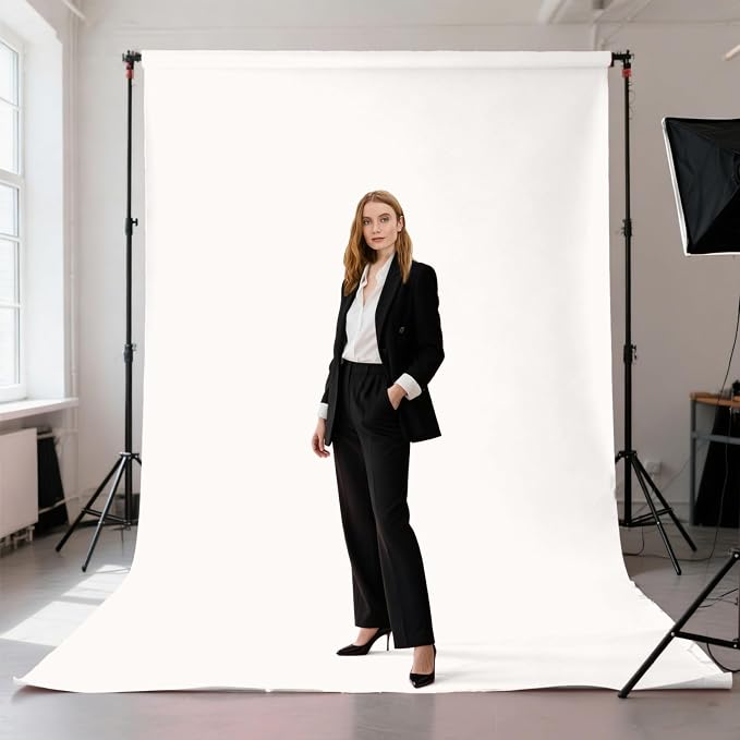 Ivory Photography Backdrop for Photoshoot, Fabric 8x10ft | Polyester Studio Photo Backgrounds, Non Reflective, Easy to Hang, for Portrait Shoot, Product, Party Decor, Video Creation - Image 2