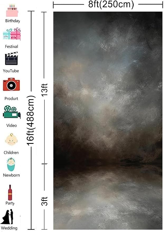 8x16ft Fabric Abstract Backdrop for Photography Vintage Portrait Old Master Background for Studio Prop - Image 4