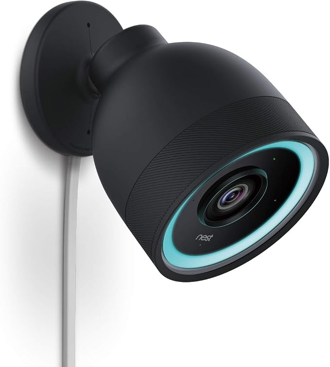 elago Outdoor Camera Cover for Google Nest Cam IQ | Infrared LED Visible, Holes for Microphone/Speaker, Camouflage, Easy Installation, All-Weather Protective (Black) by elago