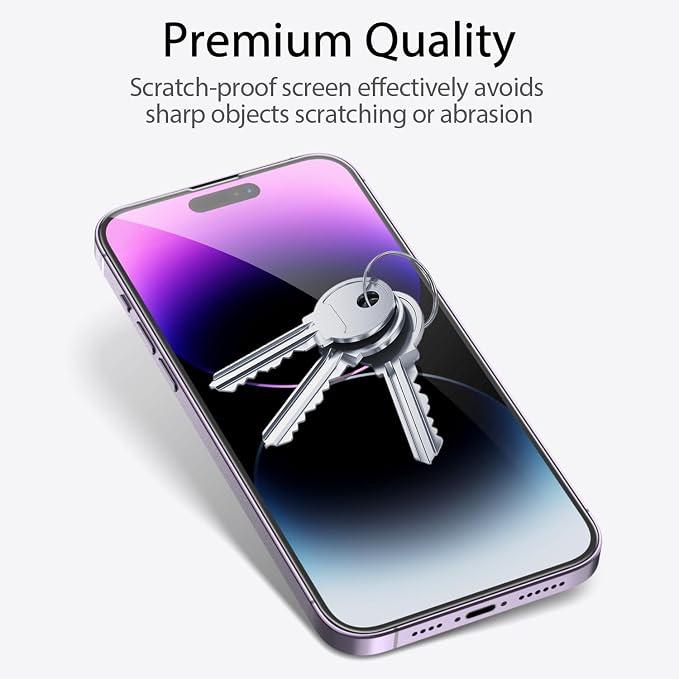 3 Pack Privacy Screen Protector for iPhone 14 Pro Max+3 Pack Camera Lens Protector with Tempered Glass, Touch Sensitive and Case Friendly - Image 6