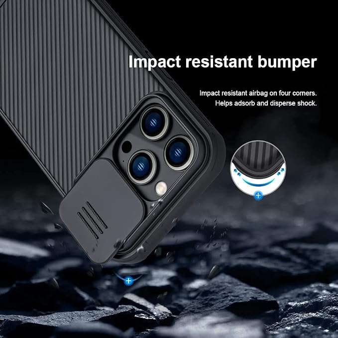 Mangix for iPhone 14 Pro Max Case with Camera Cover,Slim Fit Thin Polycarbonate Protective Shockproof Cover with Slide Camera Cover, Upgraded Case for Apple iPhone 14 Pro Max (Black) - Image 3