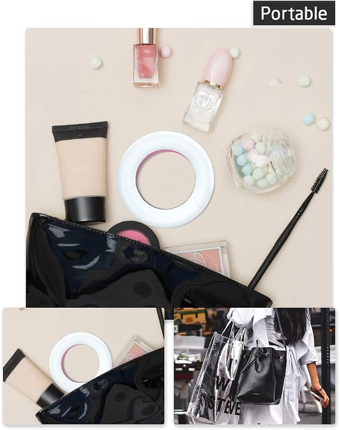 XINBAOHONG Selfie Ring Light Rechargeable Portable Clip-on Selfie Fill Light with 40 LED for Smart Phone Photography, Camera Video, Girl - Image 6