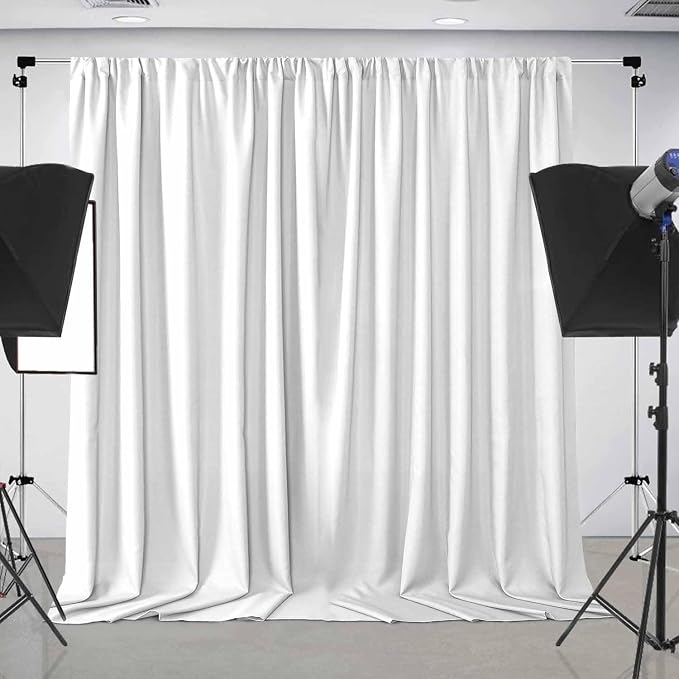8x10ft White Backdrop for Photography, Pocket Design Photo Booth Background for Portrait Photoshoot, Party Decorations and Video Studio Background, White Backdrop Curtain for Soft Fabric Drapes - Image 4