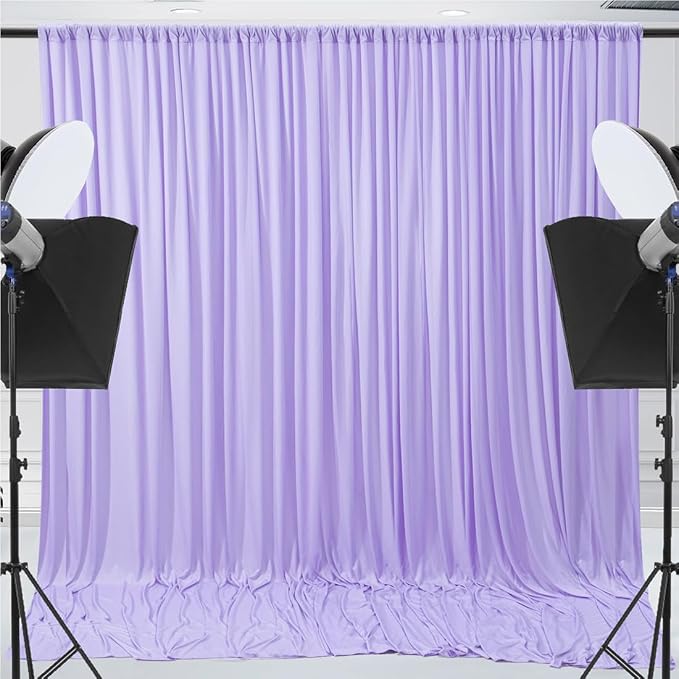 30x10ft Wrinkle Free Lavender Backdrop Curtain for Parties Soft Fabric Drapes Wedding Curtain Backdrop for Birthday Party Decorations Background for Photography 5x10ft,6 Panels - Image 5