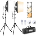 Torjim Softbox Photography Lighting Kit | 16" X 16" & 85W LED Studio Lights | Soft Diffusion For Even Light | 3000-7500K Adjustable LED Bulbs for Studio Photo Video Recording Live Streaming Portraits by Torjim