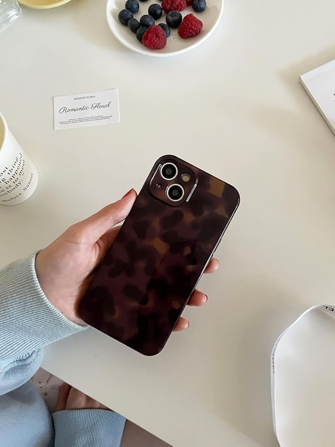 Aesthetic Tortoise Shell Phone Case for iPhone 13 Pro Max Brown | Retro Cool Girl Leopard Print, Brown Amber Cheetah Cute Chic Trendy Full Camera Protective Cover for Women - Image 5
