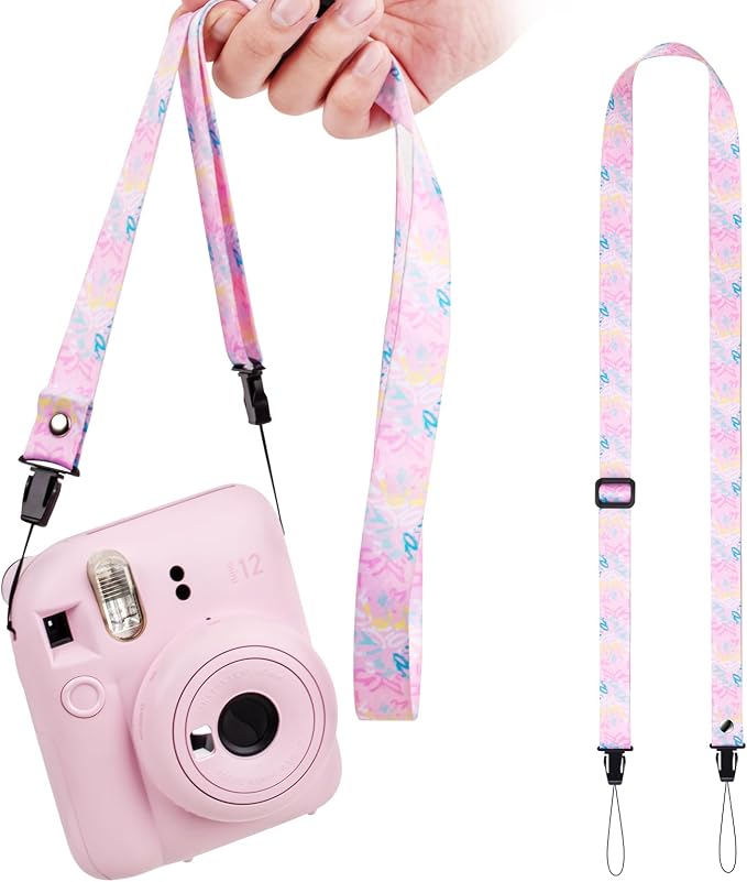 VOVMOEYA Camera Strap,Cute Camera Lanyard Neck Strap,iPad Strap,Cute Camera Strap for Fujifilm mini Camera Kodak Smile + Smile plus,pink by VOVMOEYA