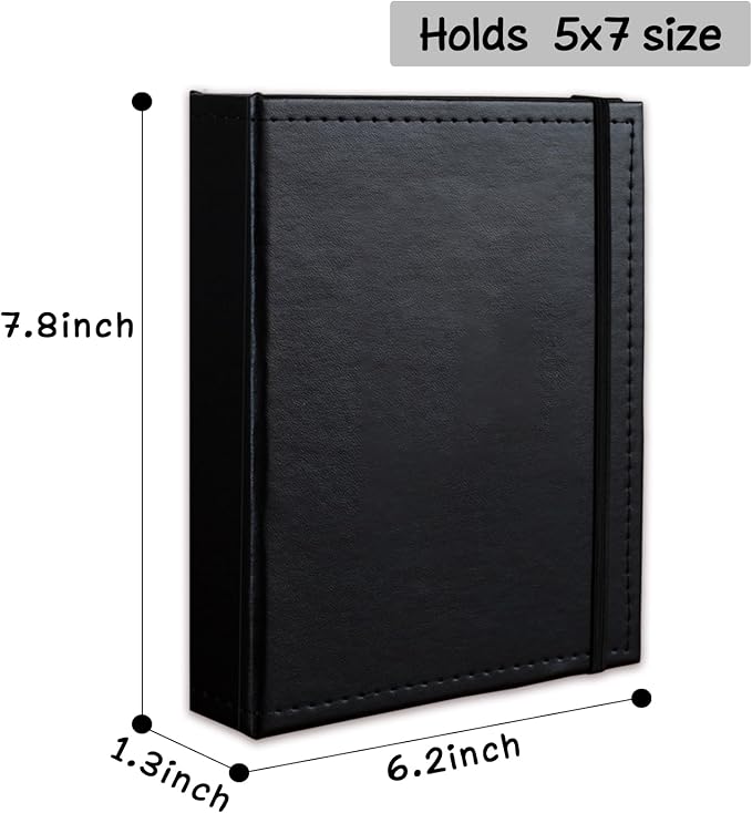 Photo Album 5x7 52 Pockets Pack of 2 Leather Cover Picture Book Holds 5x7 Photos for Wedding, Baby, Family, Graduation - Image 4