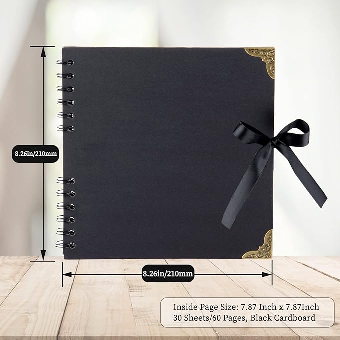 LOYALBOOK 8 x 8 inch DIY Scrapbook Album 60Pages For Wedding Family Photo | Nice Thick Sturdy&Well-Made Good Value Craft Parties Birthday Dinners Graduation Ceremonies Diplomas Storage - Image 2