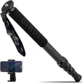 SIRUI Carbon Fiber Monopod for cameras, 65" Compact Lightweight Travel Monopod, 6 Sections, Load up 15kg, included Phone Holder (AM-MDP01) by SIRUI